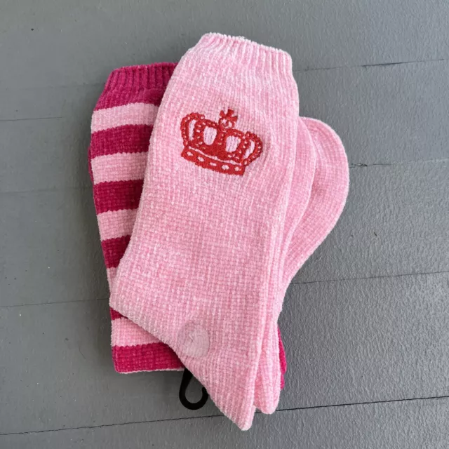 Juicy By Juicy Couture Womens 2 pair 2 Pack Boot Socks 4-10 NEW Pink KNEE HIGH