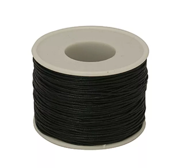 1-10M Black Cotton Waxed Cord Thread  Necklace Bracelet Jewellery Beading String