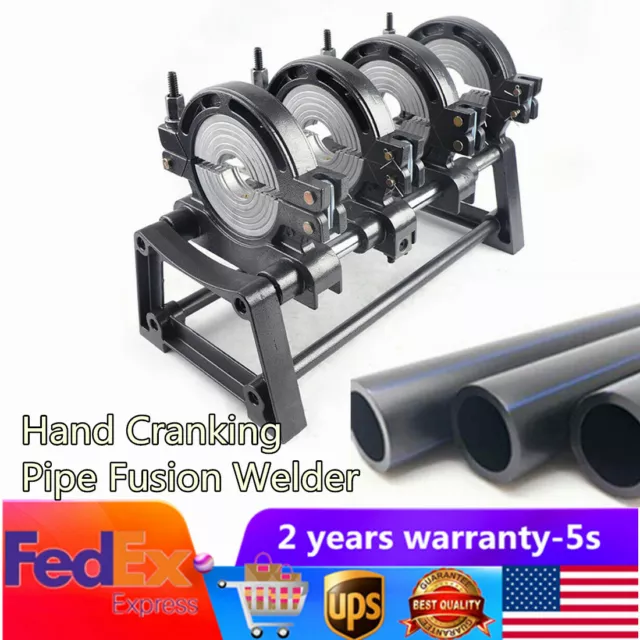 MANUAL 4 CLAMPS Pipe Fusion Welder PE HDPE Plastic Welding Machine 110V