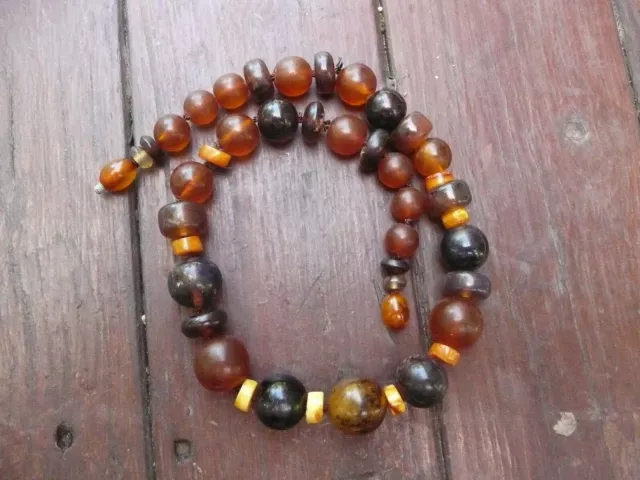 Old  Mix Baltic,Dominican Dark  Cherry And Honey Amber Necklace