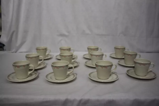 Mint 12 Syracuse Restaurant Hotel Railroad Cups & Saucers; Rose Pattern (121)