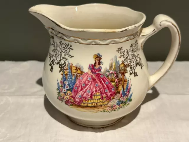 Weatherby Falcon Ware England Vintage Crinoline Lady Milk Jug - Reas Cond