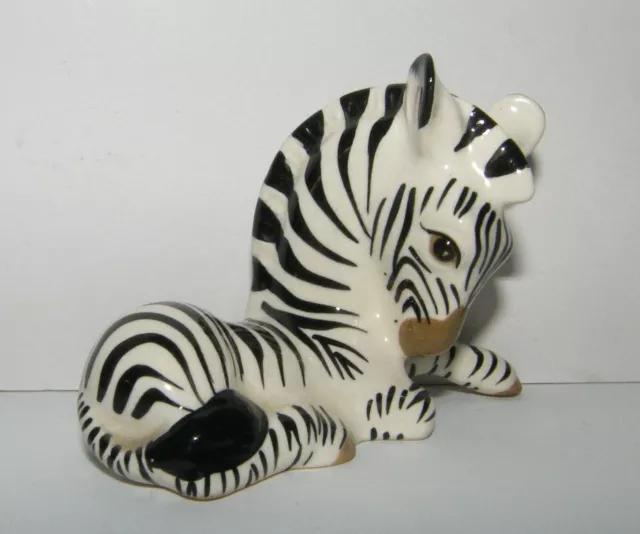 Vtg Mid Century Modern English Art Pottery SZEILER STUDIO Zebra Figurine MCM 3"