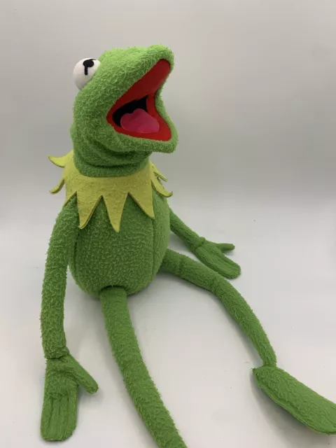 Vintage EDEN Muppets Kermit Frog Large Plush Full Body Hand Puppet Collar RARE