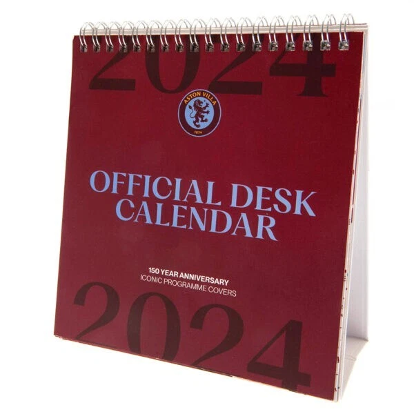 ASTON VILLA FC Desktop Calendar 2024 Official Merchandise 13.94 PicClick