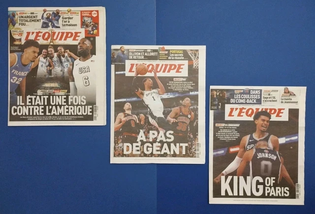 Journal L'EQUIPE 25 07 2024 JO PARIS VICTOR WEMBANYAMA_Poster LEBRON