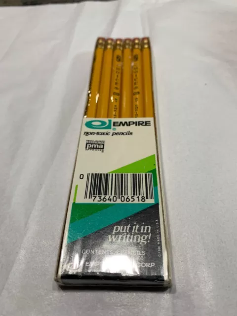 Vtg Packaged Empire No.2 7.5” Pencils Shelby Tenn USA  6 Unused