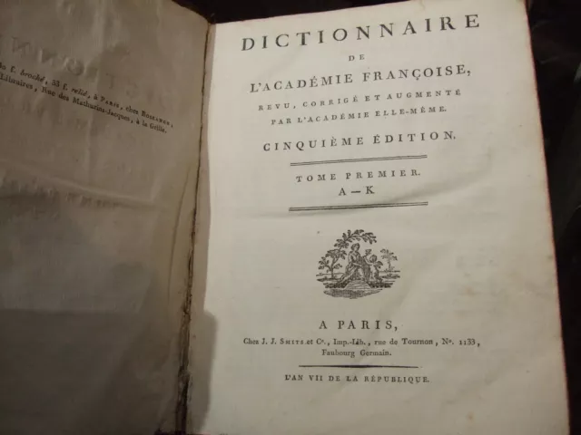 Lot Livres anciens ,1798 ,1  grand Volume, TBE