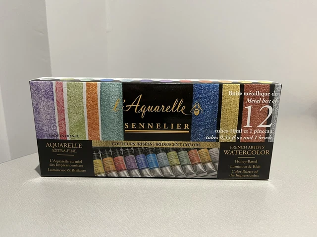 Aquarelle artiste Sennelier L'Aquarelle 12 x 10ml tubes métal étain - IRISÉ art