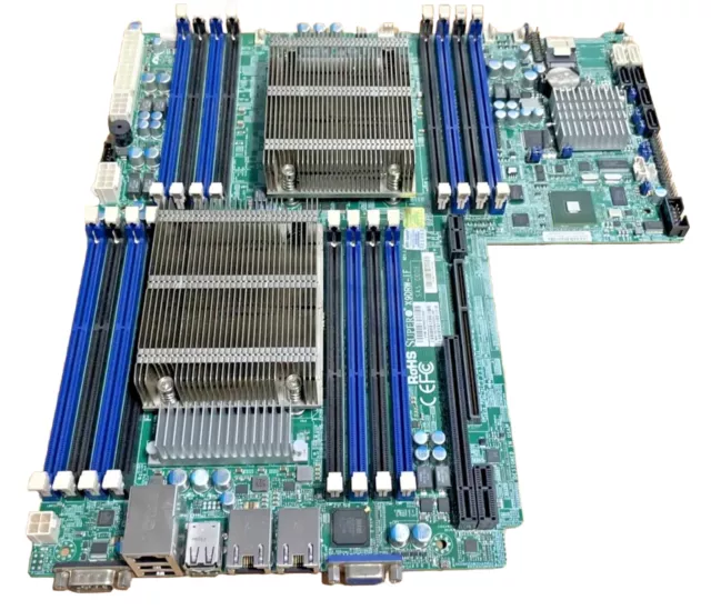 Supermicro X9DRW-iF Mainboard Intel Sockel 2011 mit 2x CPU Kühler