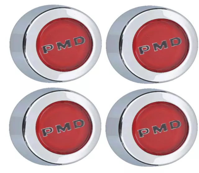 OER Red Rally II Center Cap Set 1967-1972 Pontiac GTO Lemans Firebird Grand Prix