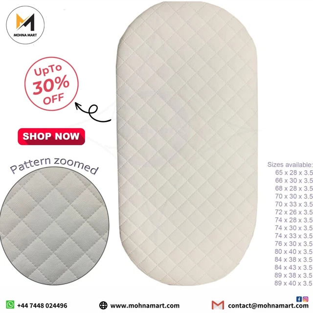 KIT FOR KIDS foam moses basket mattress size 75 x 28 x 3 cm and