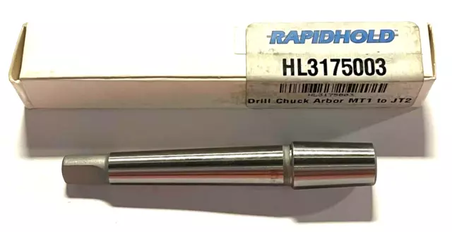 RapidHold Drill Chuck Arbor With Tang MT1 to JT2