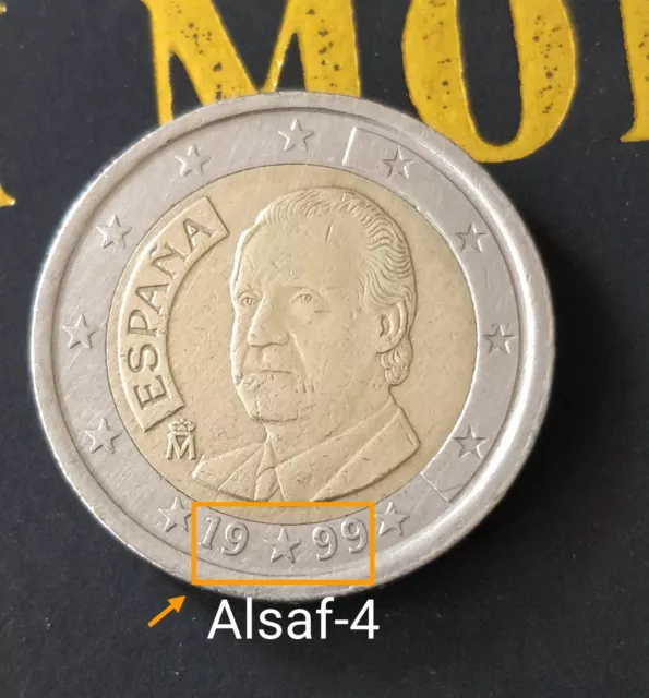 Pièce 2 euros Espagne année 1999 premier édition très rare