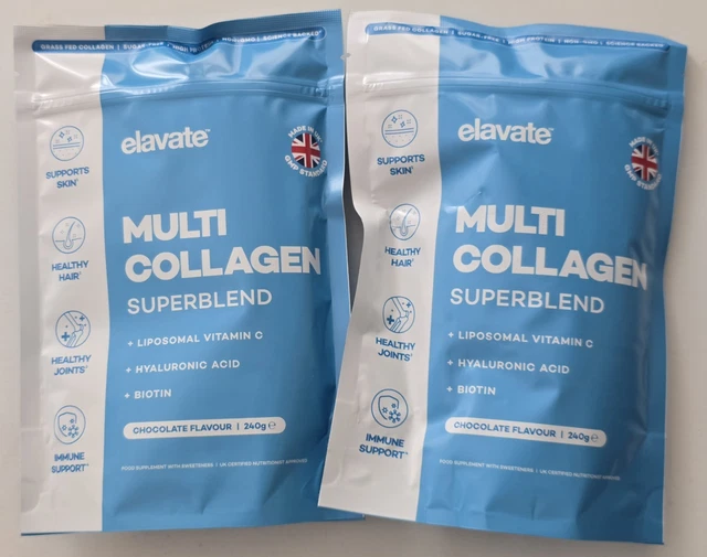 2PACK ELEVATE MULTI Collagen Superblend Chocolate Flavour, 2x240g UK ...