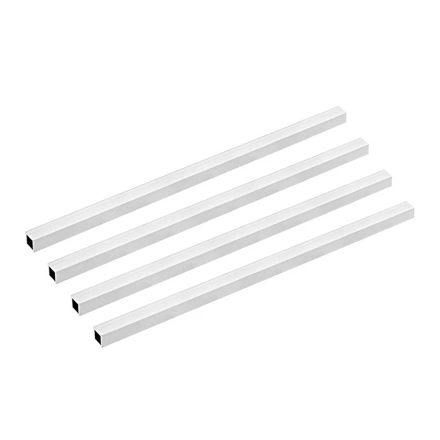 6063 Aluminium Tube Carré Tube 12mmx12mmx1mm Mur 300mm Sans Soudure Tuyau 4Pcs