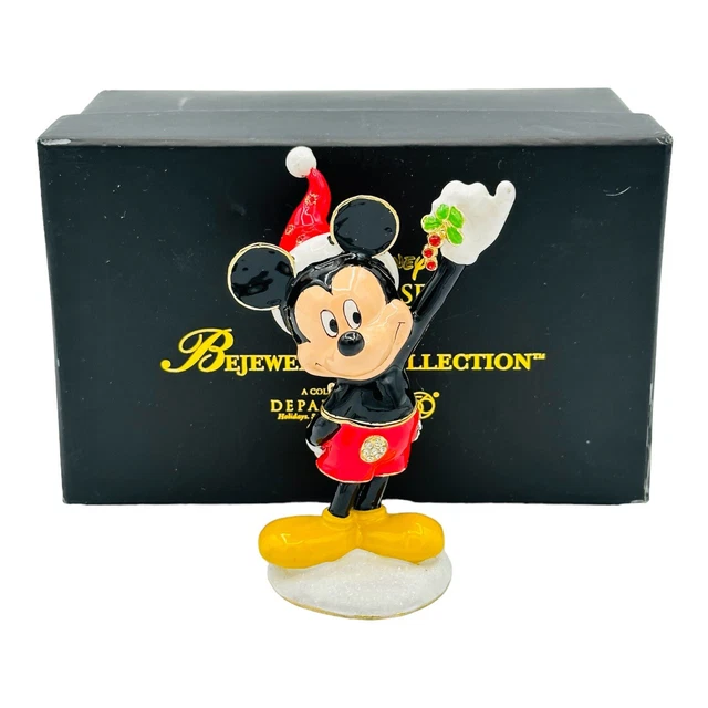 Dept 56 Disney Mickey Mouse With Misletoe Bejeweled Trinket Box in Box