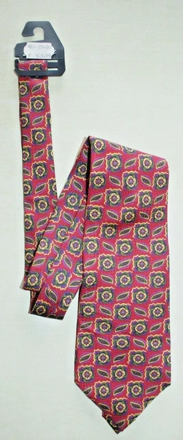 Cravate Vintage Pierre Balmain Rouge 100% Soie – Motif Français, Largeur Large, état Excellent