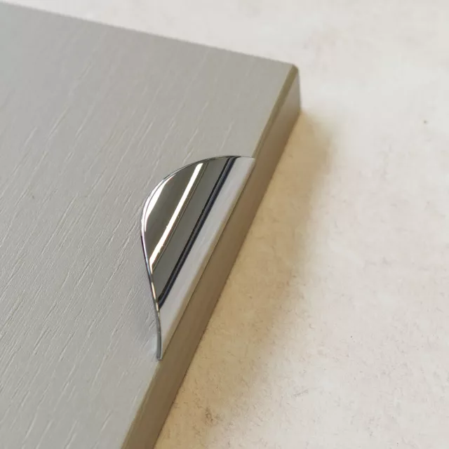 Chrome Kitchen Cupboard Handle Polished Front Fix Cabinet Drawer Door Pull 32mm
