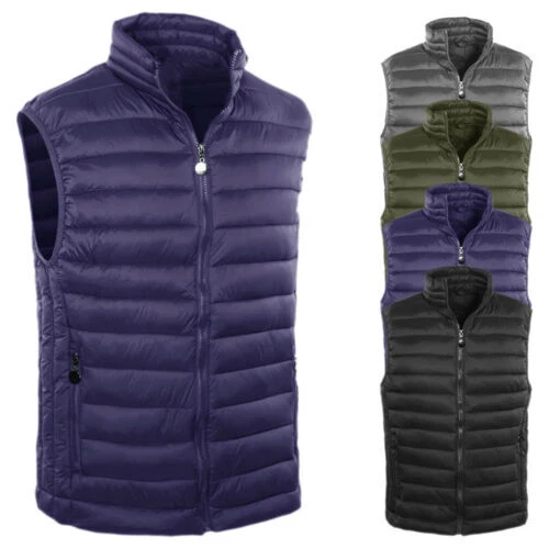 Giubbotto Smanicato Da Uomo Primaverile Leggero Giacca Giaccheto Slim Fit Gilet