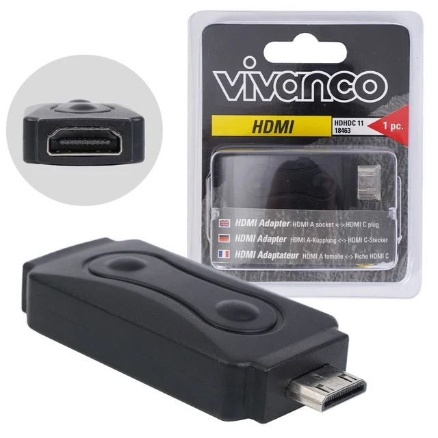 Vivanco Adaptateur HDMI À Mini-Hdmi Lien pour Appareil Photo Caméscope DSLR Dslm
