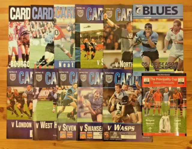 Cardiff Rugby Programmes 1978 - 2018