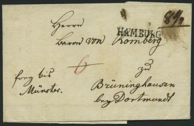 HAMBURG HAMBURG, L1 auf Brief n. Brüninghausen by Dortmundt, handschriftlich fre