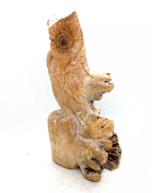 Vintage Hand Carved Wooden Carving Sculpture Art Decor Owl #3