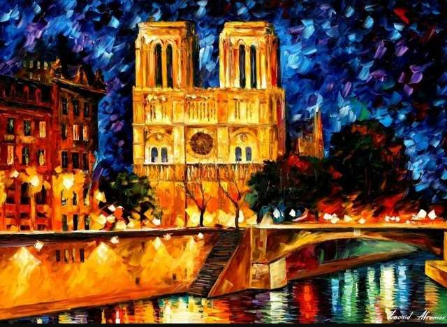 DIY Paint By Numbers Notre Dame De Paris 50x40cm Oil Painting Kids And Adults