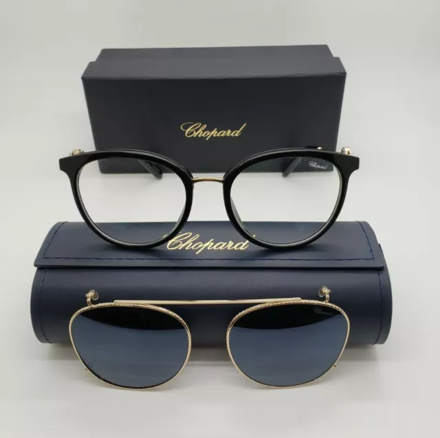 CHOPARD SCH273S 700P WOMENS EYE GLASSES w SUN CLIP-ON 53-19-135 NEW w CASE & BOX