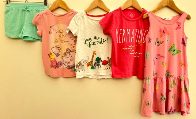 Girls Bundle Of Clothes Age 4-5 Disney H&M Tu