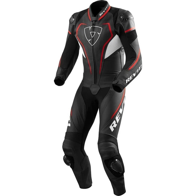 Tuta in pelle Revit Vertex Pro nera da uomo rosso unico pezzo moto da corsa tutte le taglie
