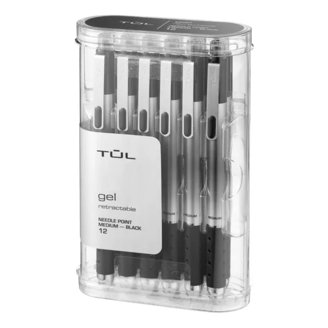 GL1 Retractable Gel Pen, Needle Point, 0.7 mm, Gray Barrel, Black Ink, Pack O...