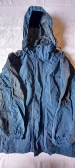 Mens Crane's Sport Waterproof Jacket With Hood, Blue/Black. Size Large 42-44...