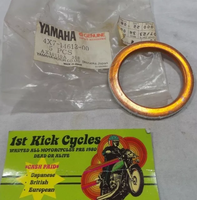 NOS YAMAHA EXHAUST GASKETS XV700 XV750 XV920 XV1000 XV1100 Virago 4X7-14613-00