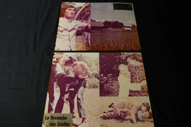 La Revanche des coolies  Meng jiao die she long nu  2 lobby cards  kung-fu 1974