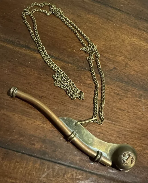 Navy "Boatswain's Pipe" whistle ORIGINAL with its chain