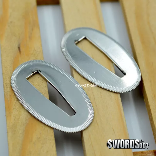 2 Pieces Silvery Seppa For Japanese Samurai Sword Katana Wakizashi Tanto