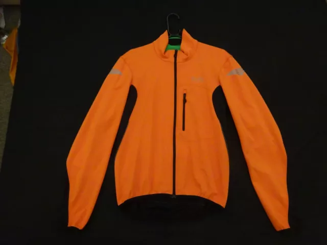 Gore Bike Wear Element Windstopper Soft Shell Cycling Jacket Mens Large Orange