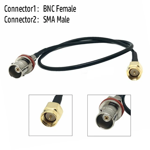 Câble de signal d'antenne adaptateur longue durée SMA mâle vers BNC femelle R