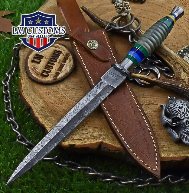 Custom Hunting Knife Twist Damascus Bone Damascus Guard Decoration Best Selling