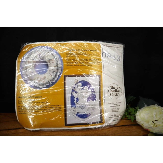 Kit de colección 1987 The Creative Circle Crewel agujas naturaleza muerta edredón 0843