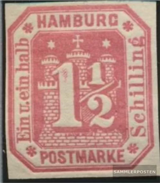 Hamburg 21U ND Neudruck ungezähnt postfrisch 1866 Hamburgwappen