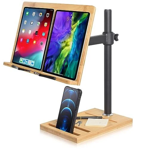 Book Stand for Reading Height Adjustable Hands Free Angle 15.4 x 11 inches