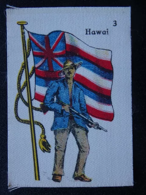 No.3 HAWAI - Flag & Soldiers (Silk) by La Favorita (Canary Islands) 1915