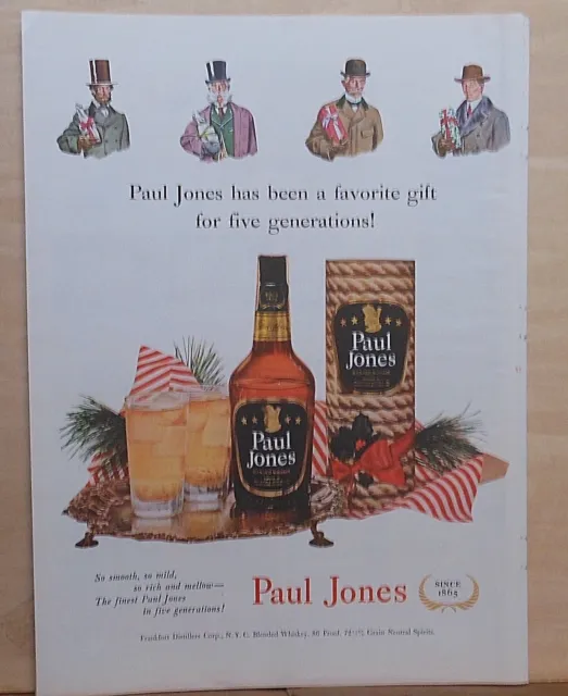 1951 magazine ad for Paul Jones Whiskey - Favorite Gift for 5 Generations