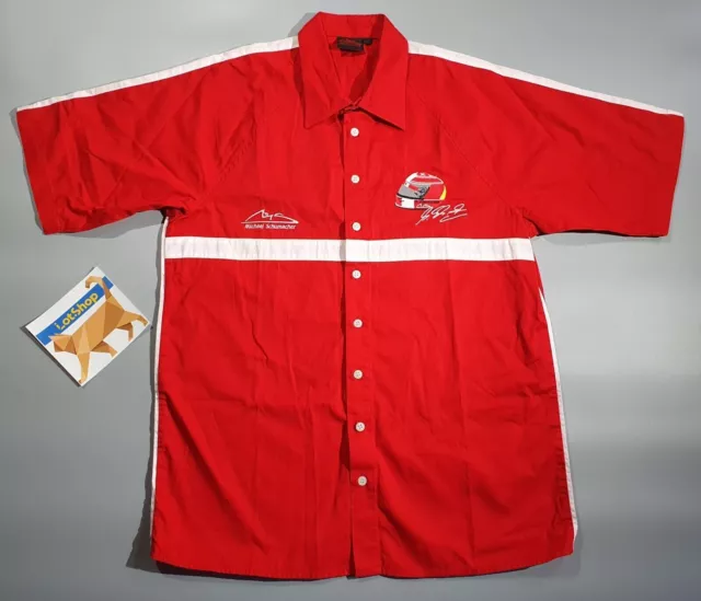 Collezione Michael Schumacher F1 Formula Uno 1 Camicia vintage con bottoni...