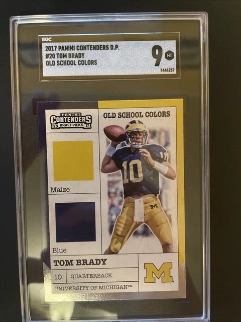 Tom Brady Panini Contenders Draft Picks Old School Colors #20 Tom Brady SGC 9
