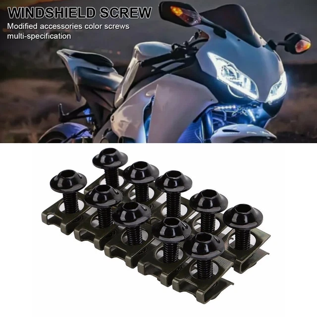 10x CNC Sportbike Fairing Body Bolt Kit Screw Spire Speed Fastener Clip Nut M6