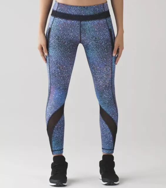 Lululemon Inspire Tight II Luxtreme Mesh Black Strive Multi Black/Black Size 6